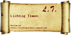 Lichtig Timon névjegykártya